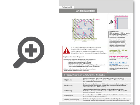 Product Bild whiteboardplatte_in_kleeblatt-form_konturgefr__st___einseitig_4_0-farbig_bedruckt